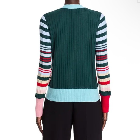 NWT Aldo Martins Talo Striped Multicolor Button Cardigan in Striped Powder - Picture 2 of 10